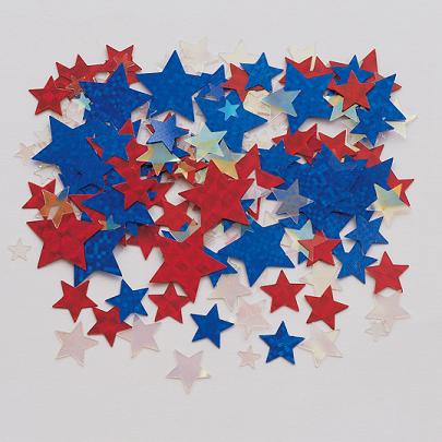 Red, white and blue star confetti